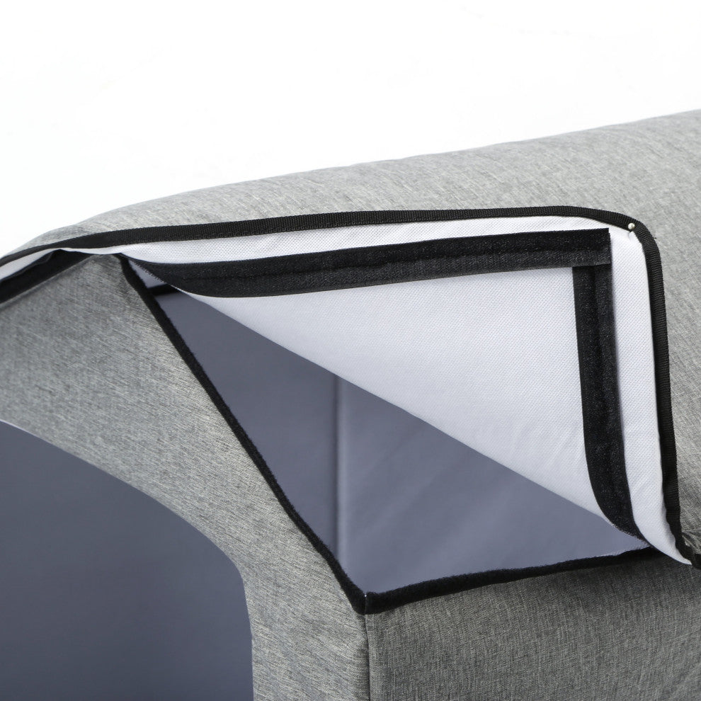 Pet Life "Hush Puppy" Heating and Cooling Collapsible Pet House, Gray, Large