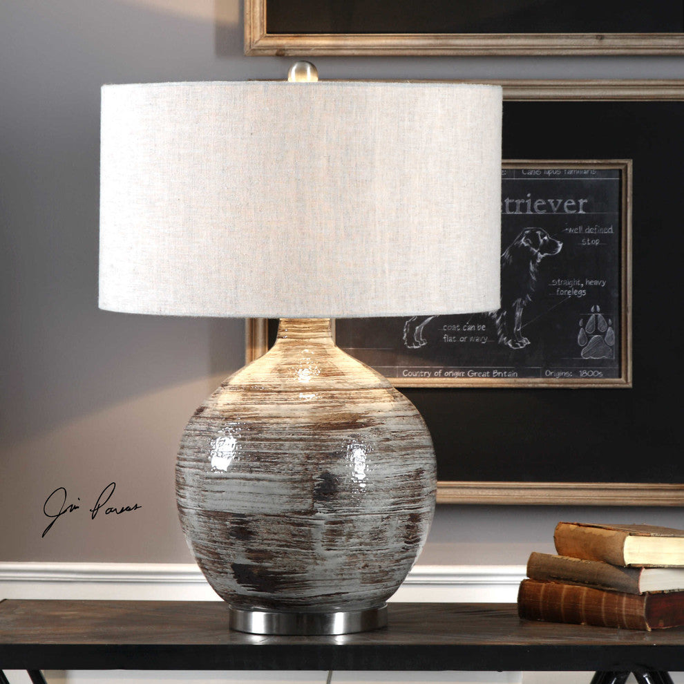 Tamula Distressed Ivory Table Lamp