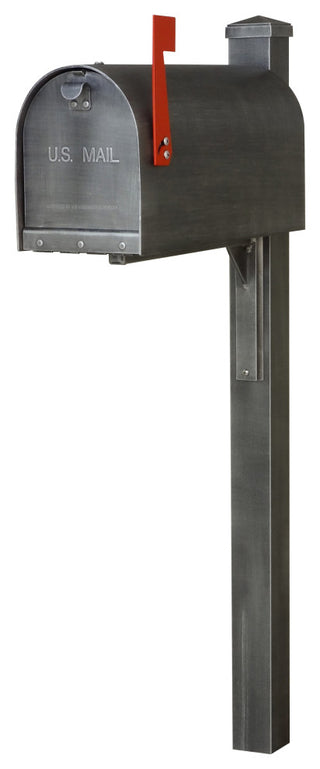 Titan Steel Curbside Mailbox and Wellington Post, Swedish Silver