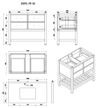 Parker 42 Single Sink Bath Vanity in White 2" Empira Quartz