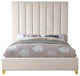 Via Velvet Upholstered Bed, Cream, King