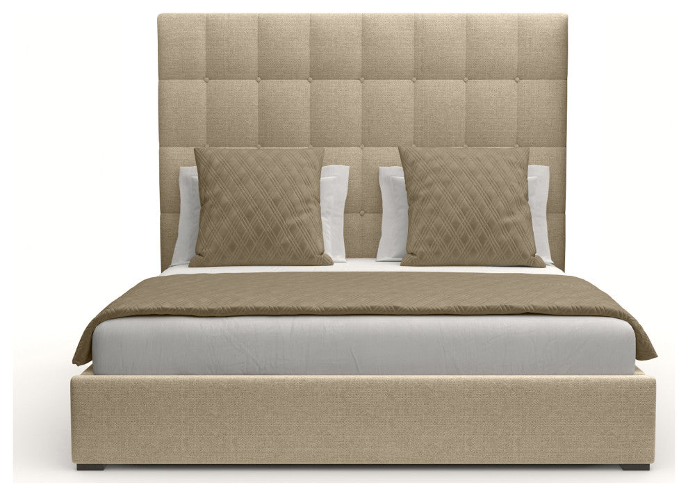 Nativa Interiors Moyra Box Bed, Flax, Ca King, Headboard Height: Medium
