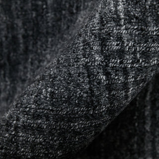 Bence Transitional Hand-Woven Wool Blend Area Rug, Dark Gray, 2'x3'