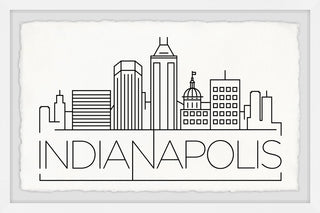 "Indianapolis Skyline" Framed Painting Print, 18x12