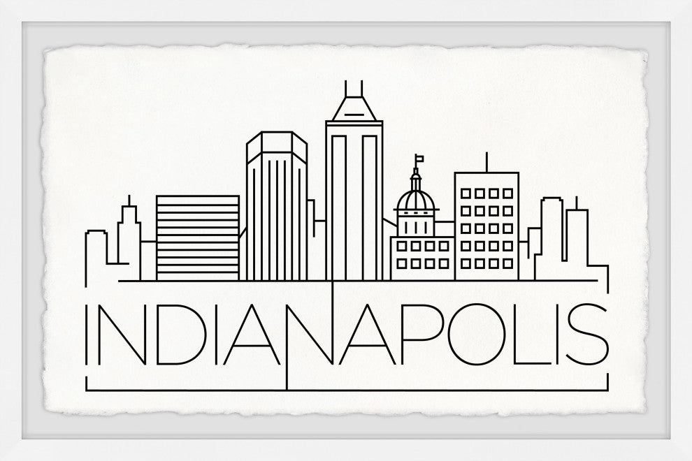 "Indianapolis Skyline" Framed Painting Print, 18x12