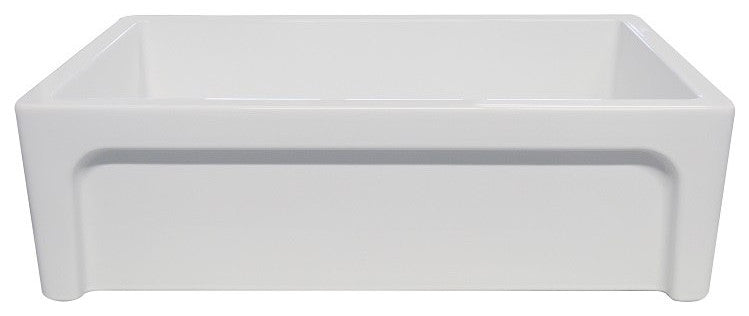 Whitehaus WHSIV3333-WHITE Glencove St. Ives 33" Front Apron Fireclay Sink