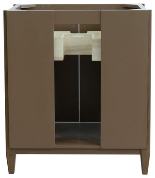31" Single Sink Vanity, Walnut Finish, Black Galaxy Granite With Oval Sink