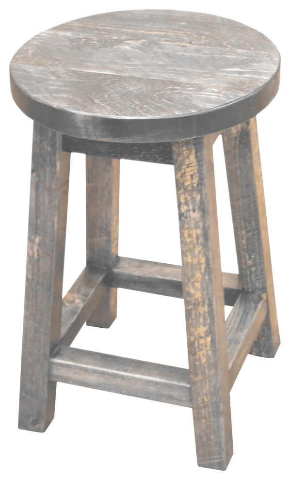 Barnwood Style Timber Peg Barstool, Thunder White, Counter Height