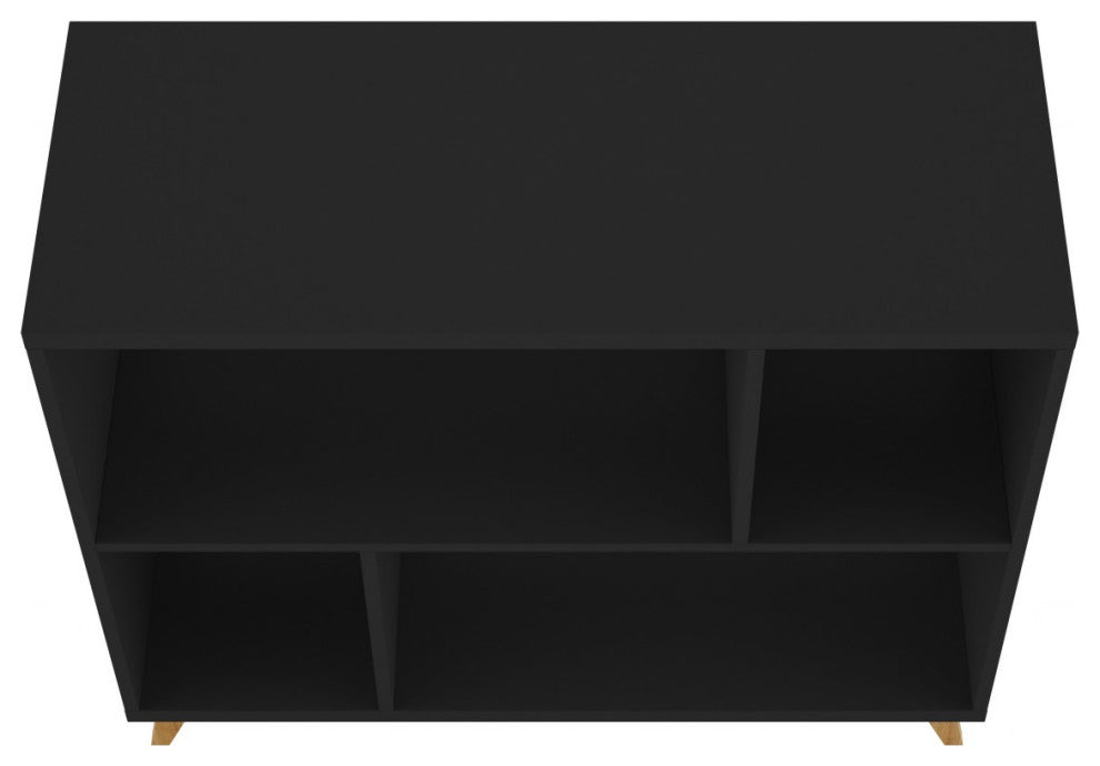 Modern Black And Natural Bookcase