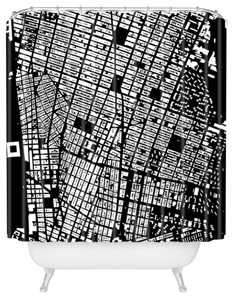 CityFabric Inc NYC Black Shower Curtain