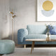 Aged Brass Modern Floor Lamp With Frosted Acrylic