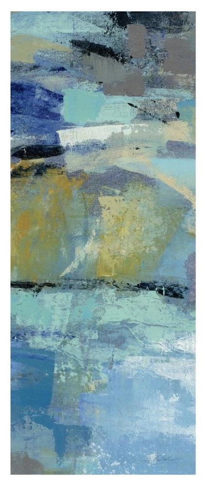"Ultramarine Waves III Panel III" Paper Print by Silvia Vassileva, 14"x32"