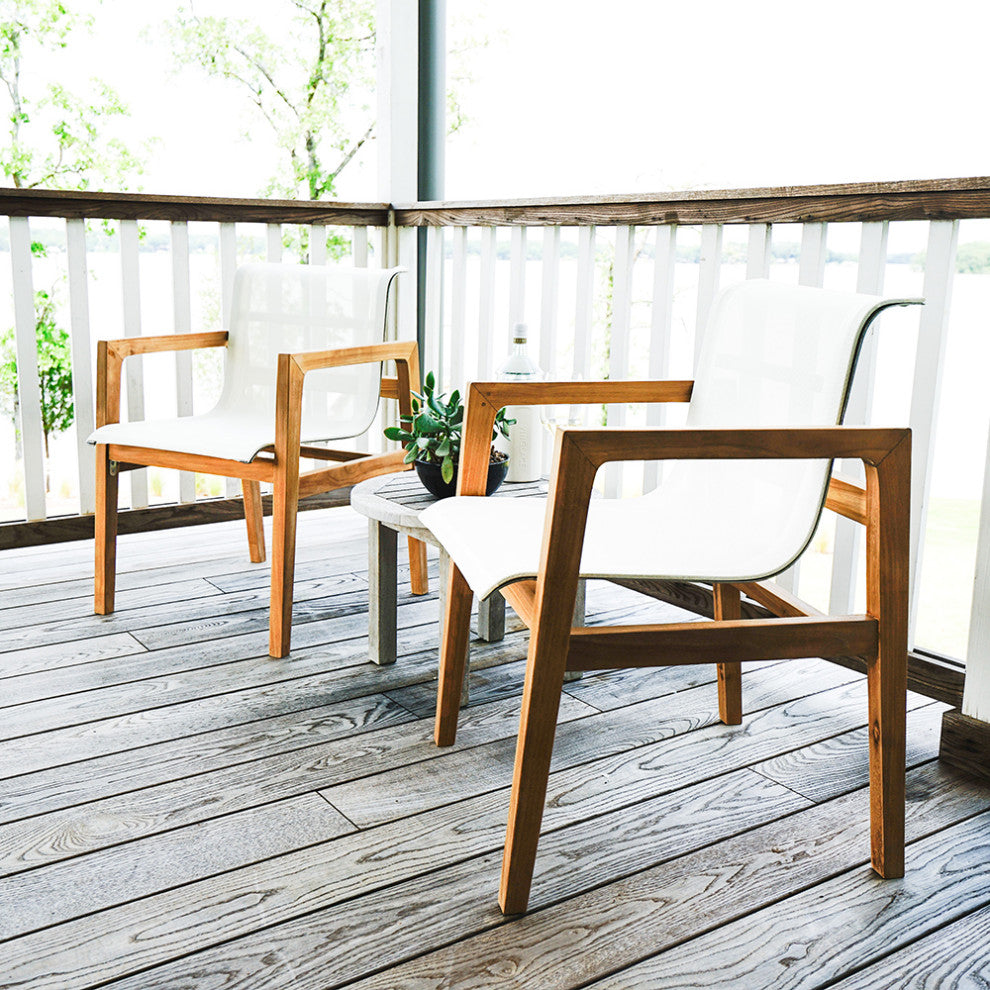 Catalina Oceana Teak Outdoor Dining Chair, Set of 2
