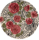 Rose Garden Safari Area Rug, 4' Round