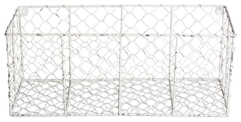 DII Wall Mount Chicken Wire Basket(Set of 2) Antique White S/M