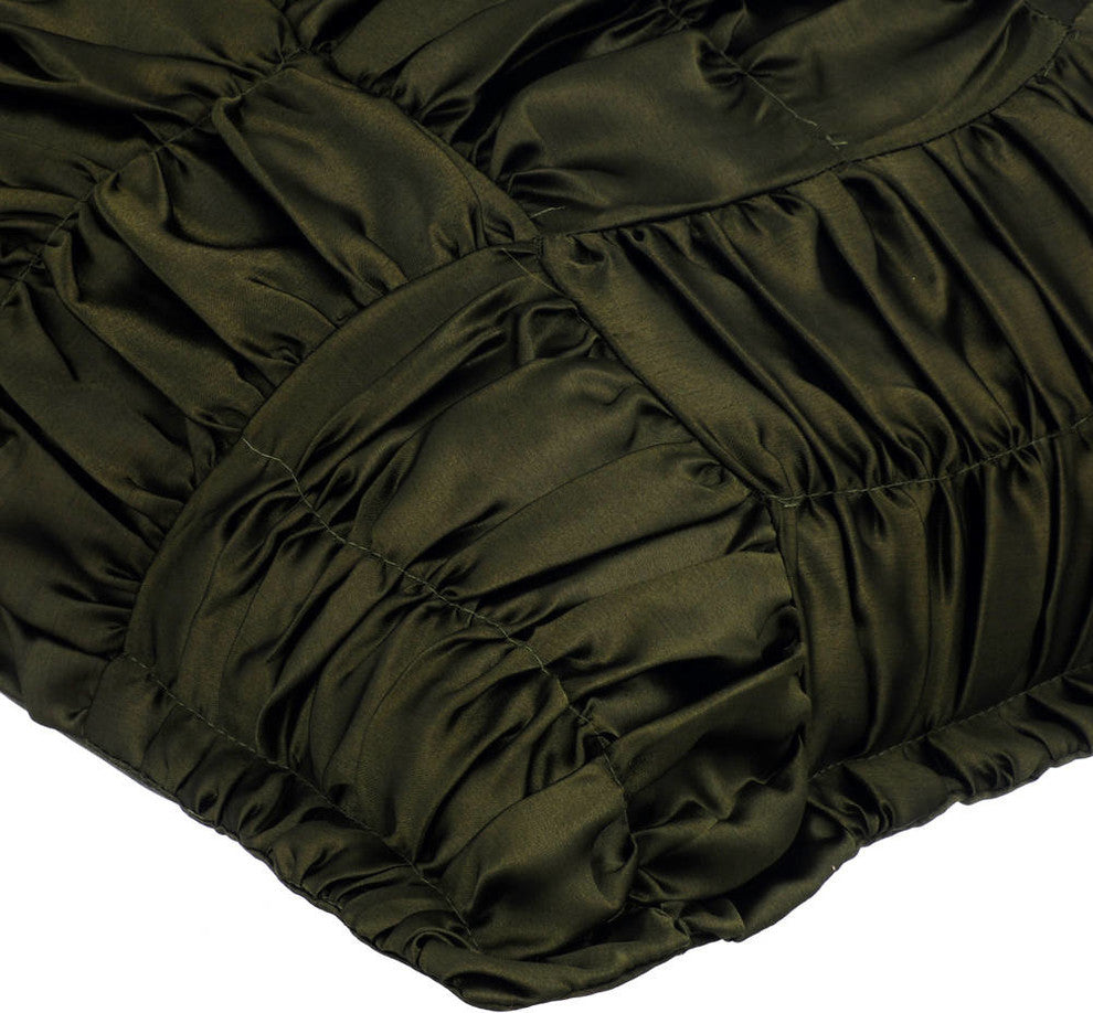 Green Decorative Pillow Covers 22"x22" Satin, Dreamy Olive
