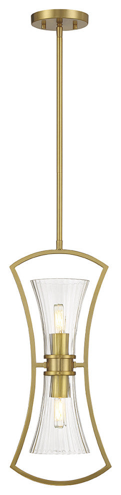 Bennington 2-Light Pendant, Warm Brass