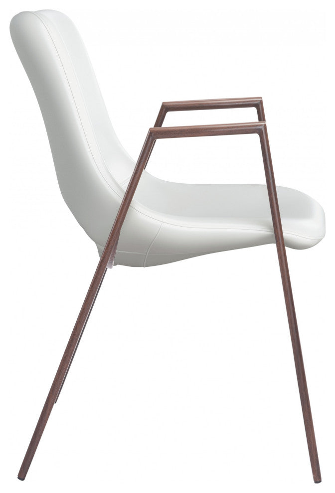 Set of Two White Retro Modern Funk Dining Chairs