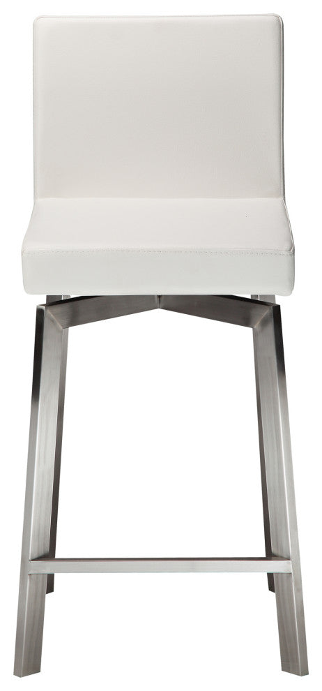 Contemporary Giro Swivel Counter Stool White - White