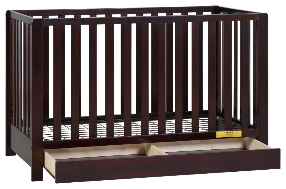 Emma 4-in-1 Convertible Crib With Drawer, Espresso