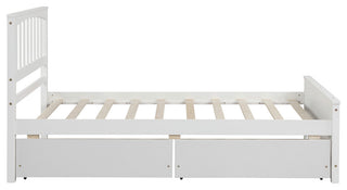 Gewnee Twin size Wdoo Platform Bed with Two Drawers in White