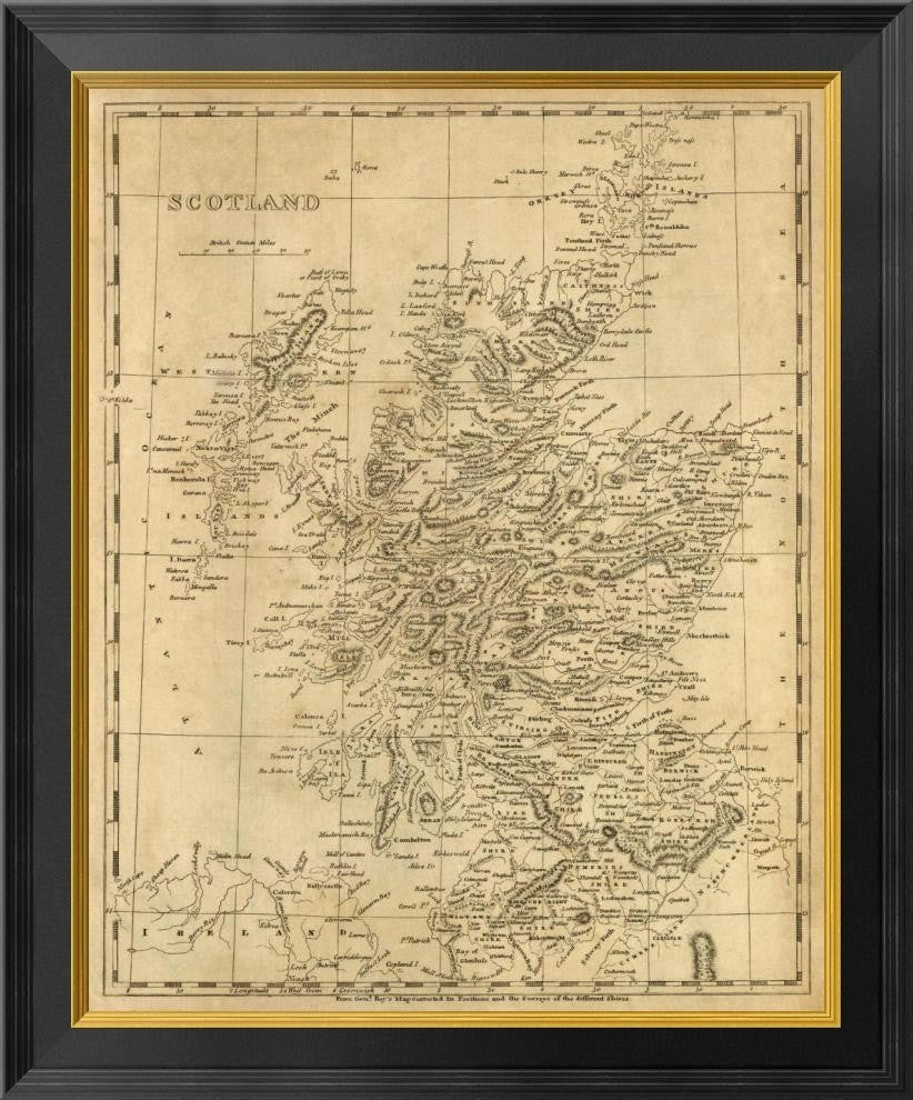"Scotland, 1812" Framed Canvas Giclee by Aaron Arrowsmith, 22"x26"