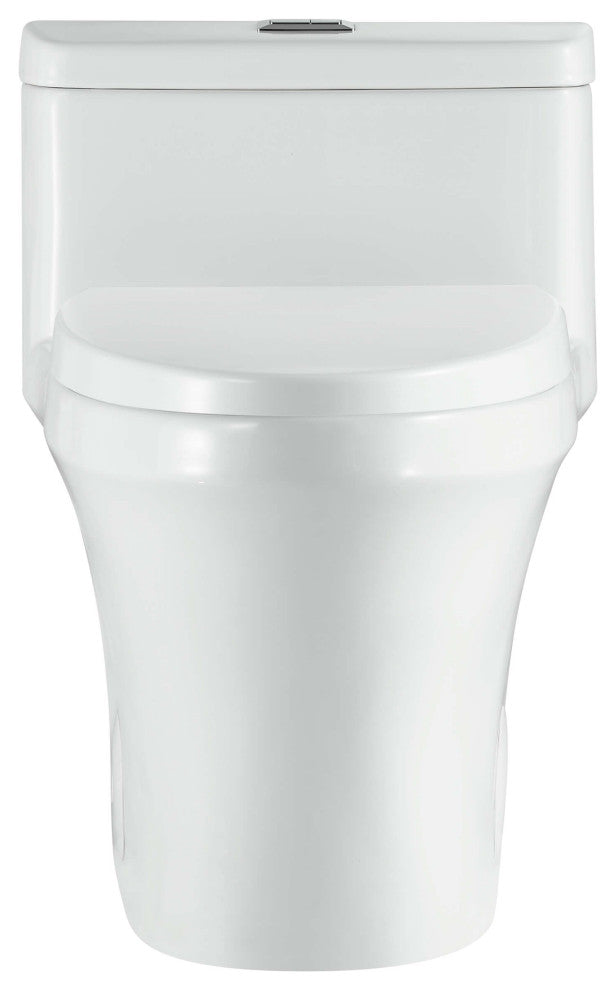 Fine Fixtures Dual-Flush Elongated One-Piece Toilet, White