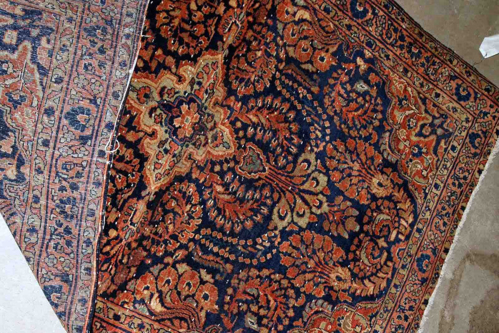 Handmade Antique Persian Sarouk Rug, 3.4'x5.3', 103cmx161cm 1920s