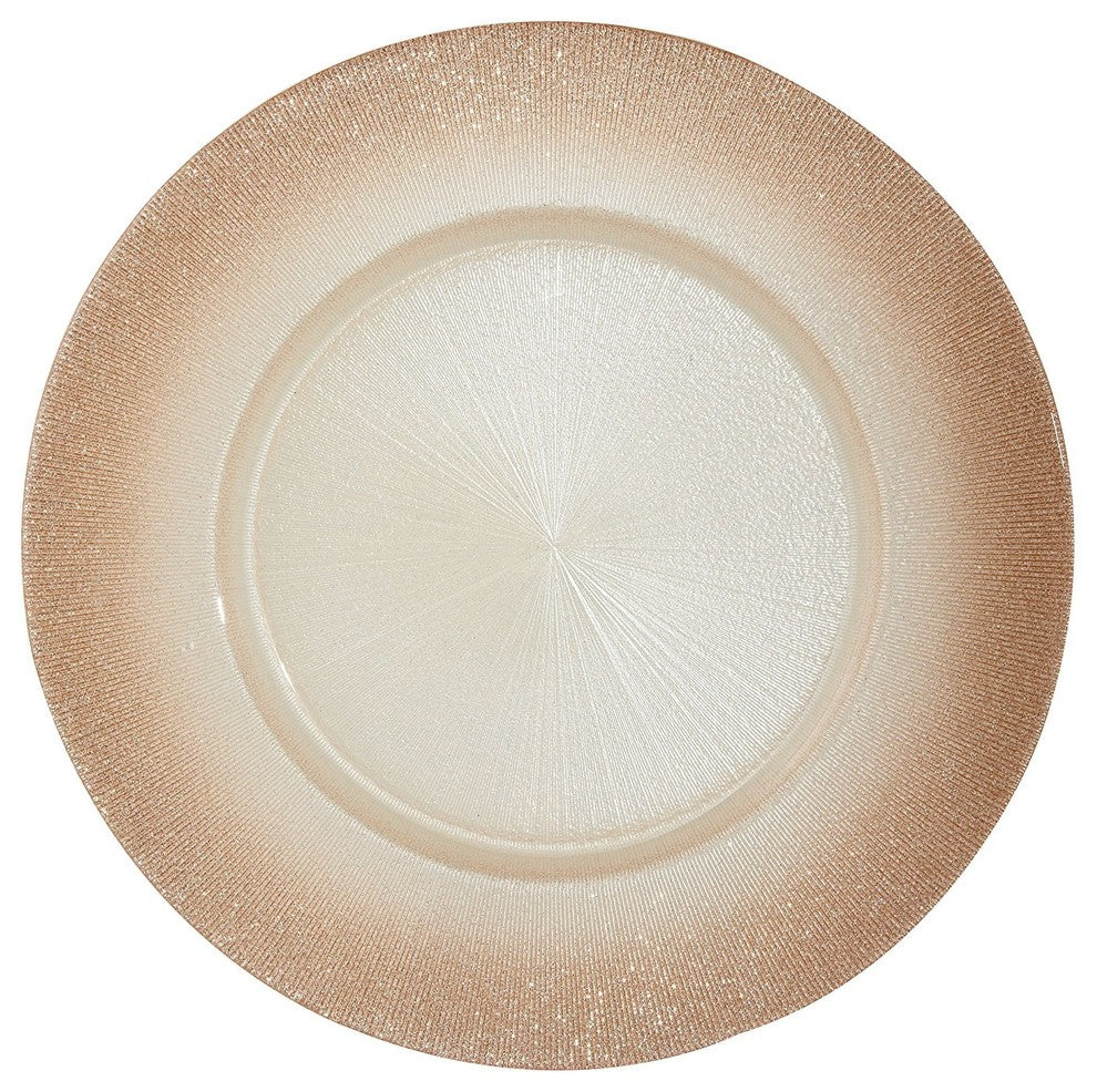 Elegance Elit Glass Dining Charger Plates, Set of 4