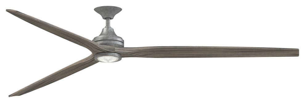 Fanimation Spitfire 96" Fan/LED Light, Galvanized, Weathered Wood