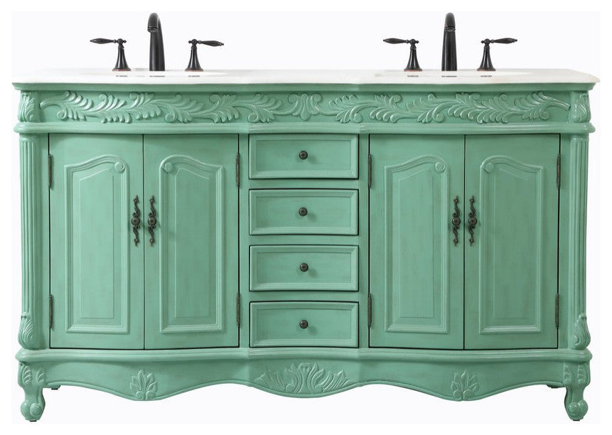 Elegant Decor Windsor Bathroom Vanity Vintage Mint