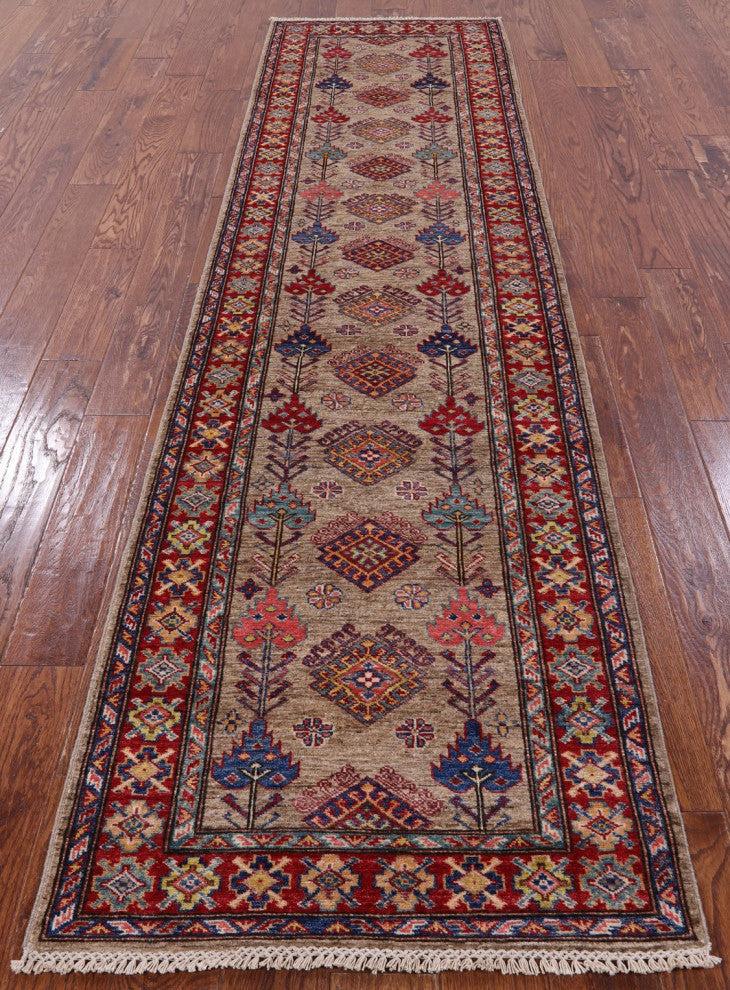 Super Kazak Hand Knotted Wool Runner Rug 2' 8" X 10' 1" Q7497