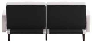 Delphine Premium Convertible Split Back Sofa Futon with Curved Armrests, Gray