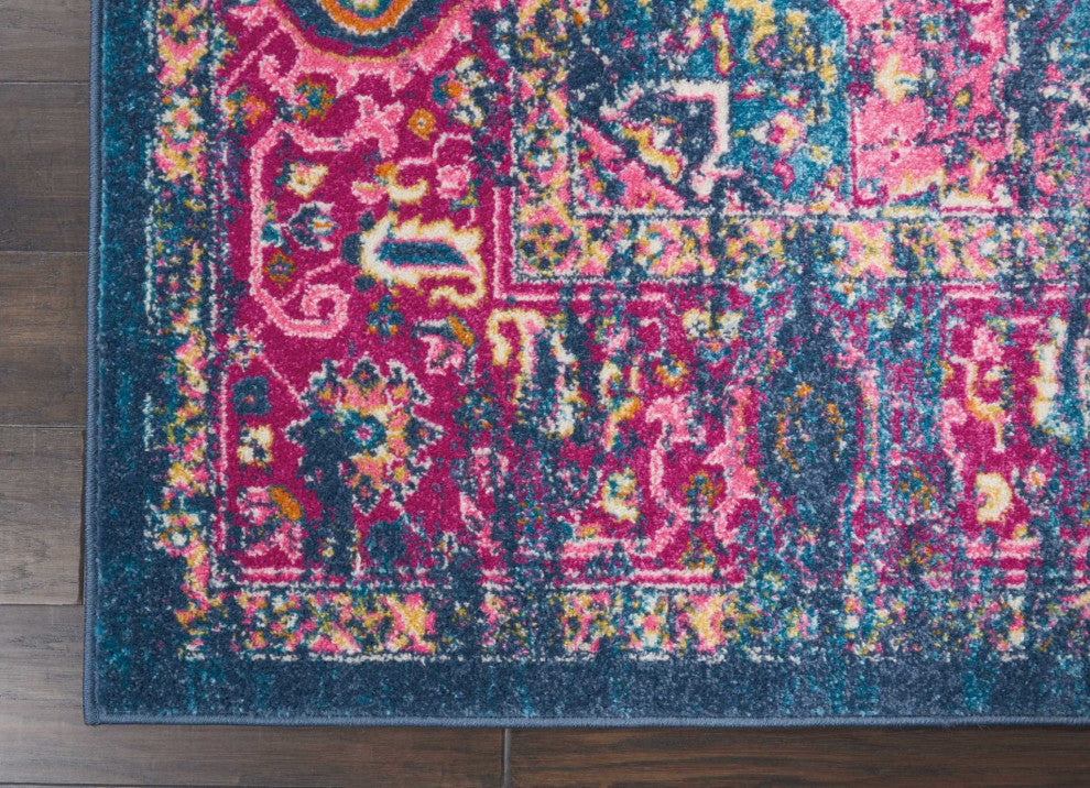 7' X 10' Blue Power Loom Area Rug
