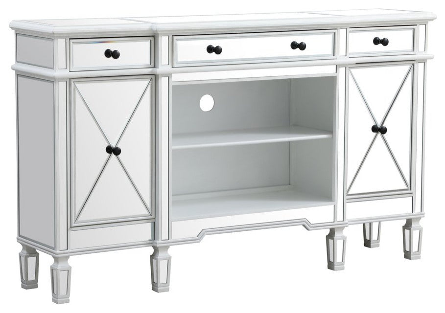 Calum 60" Mirrored Credenza, Antique White