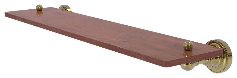 Dottingham 22" Solid Wood Shelf, Unlacquered Brass
