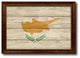 Cyprus Country Textured Flag Print With Brown Gold Frame, 19"X27"