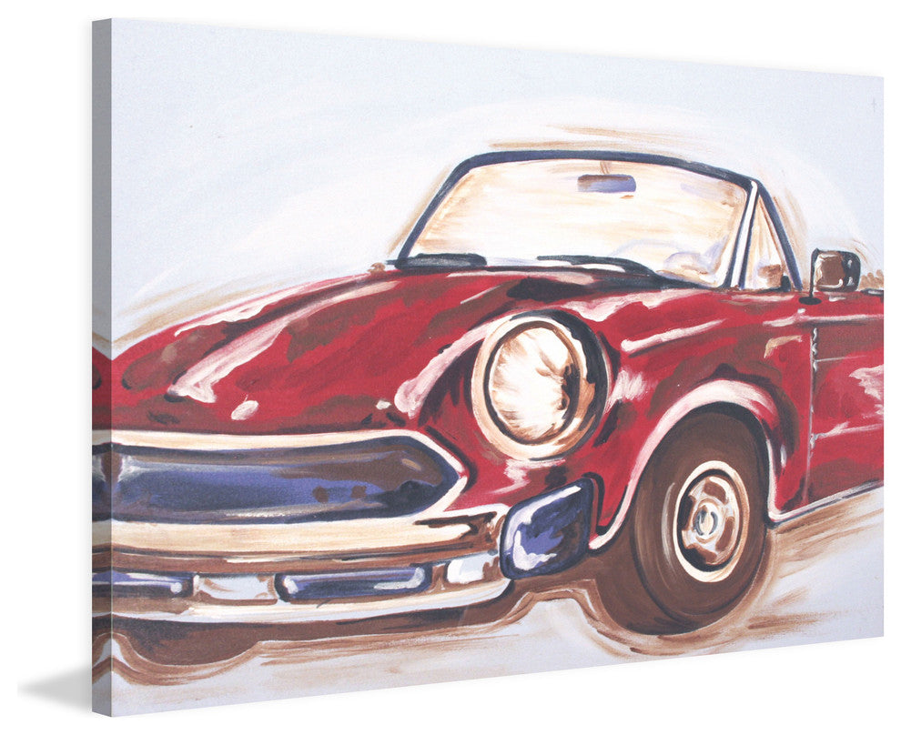 Marmont Hill, "Vintage Car" by Reesa Qualia Painting on Wrapped Canvas, 18x12
