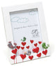 5"x7" Fantasy Polyresin And Flower Hearts Frame, White