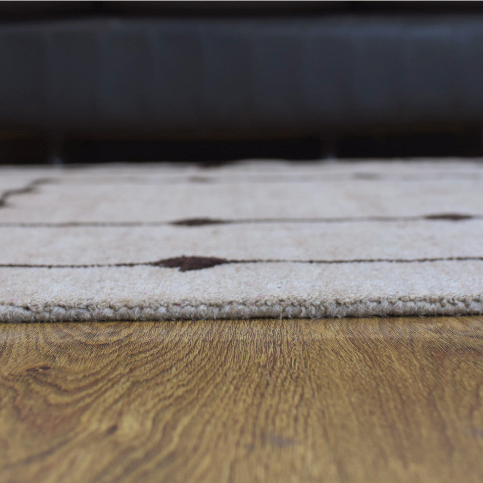 HAND KNOTTED LOOM SILK ECO-FRIENDLY AREA RUG -5'x8',Rectangle,Beige,Contemporary