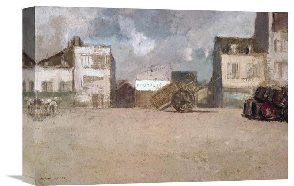 "Street Scene" Stretched Canvas Giclee by Odilon Redon, 16"x11"