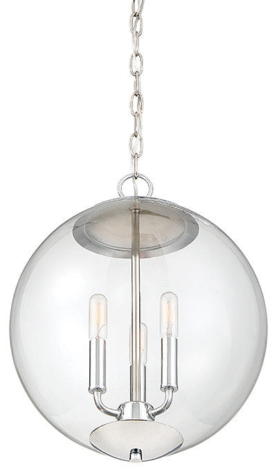 3-Light Pendant, Chrome