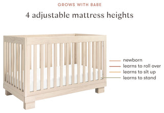 Modo 3-in-1 Convertible Crib With Toddler Bed Conversion Kit, Washed Natural
