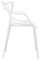 Modern Contemporary Dining Armchair, White Plastic