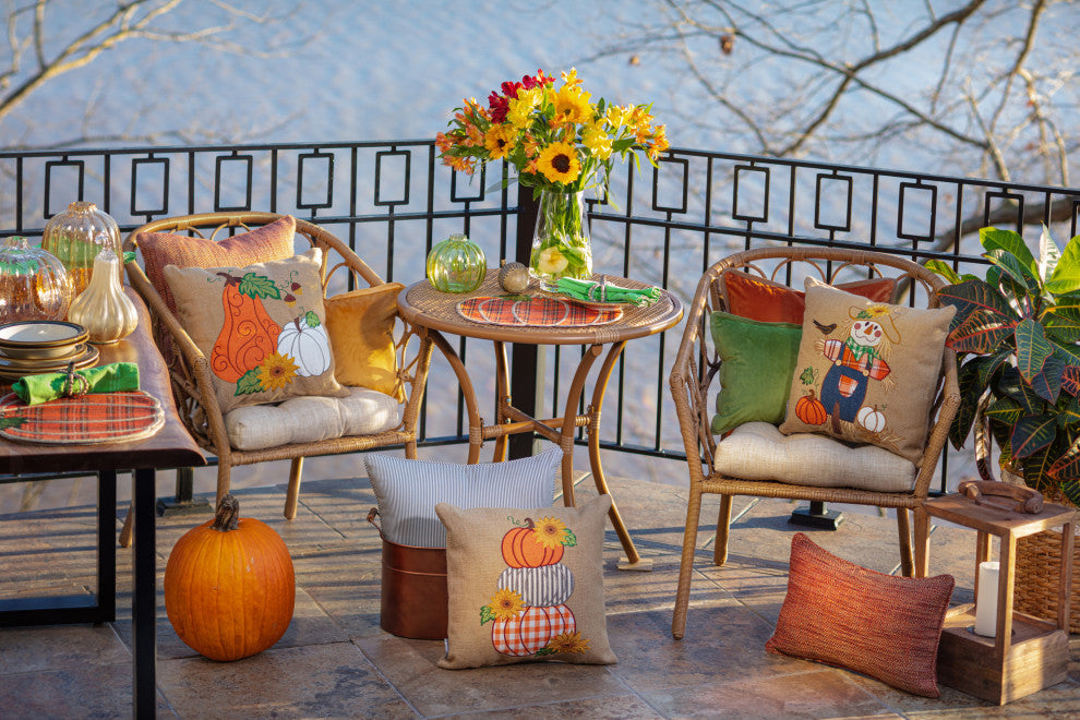 Indoor Pumpkin Plaid Orange Placemat, Set of 2