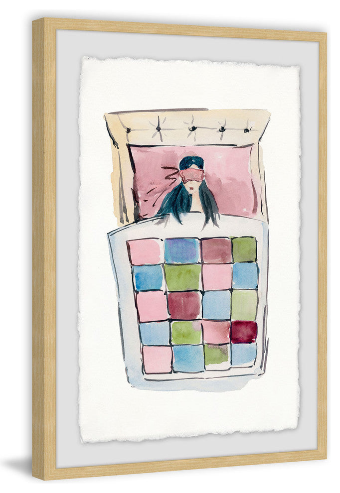 "Sleeping Pink" Framed Painting Print, 12"x18"