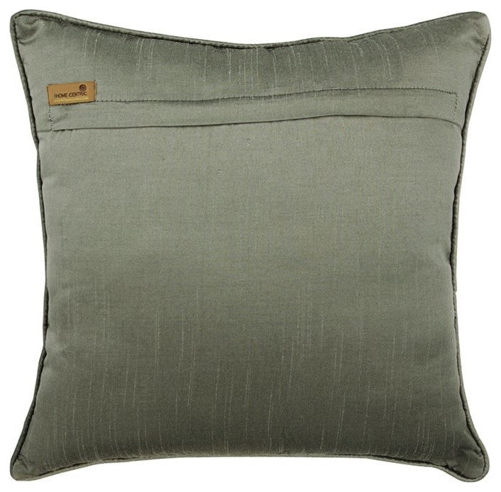 Damask Silver Foil Grey & Silver Velvet 24"x24" Pillow Cover, Steel Damask