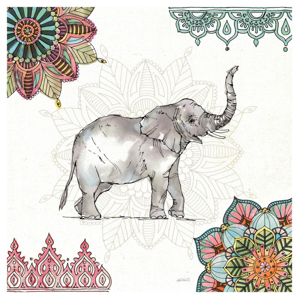 "Mandala Morning III" Digital Paper Print by Anne Tavoletti, 32"x32"