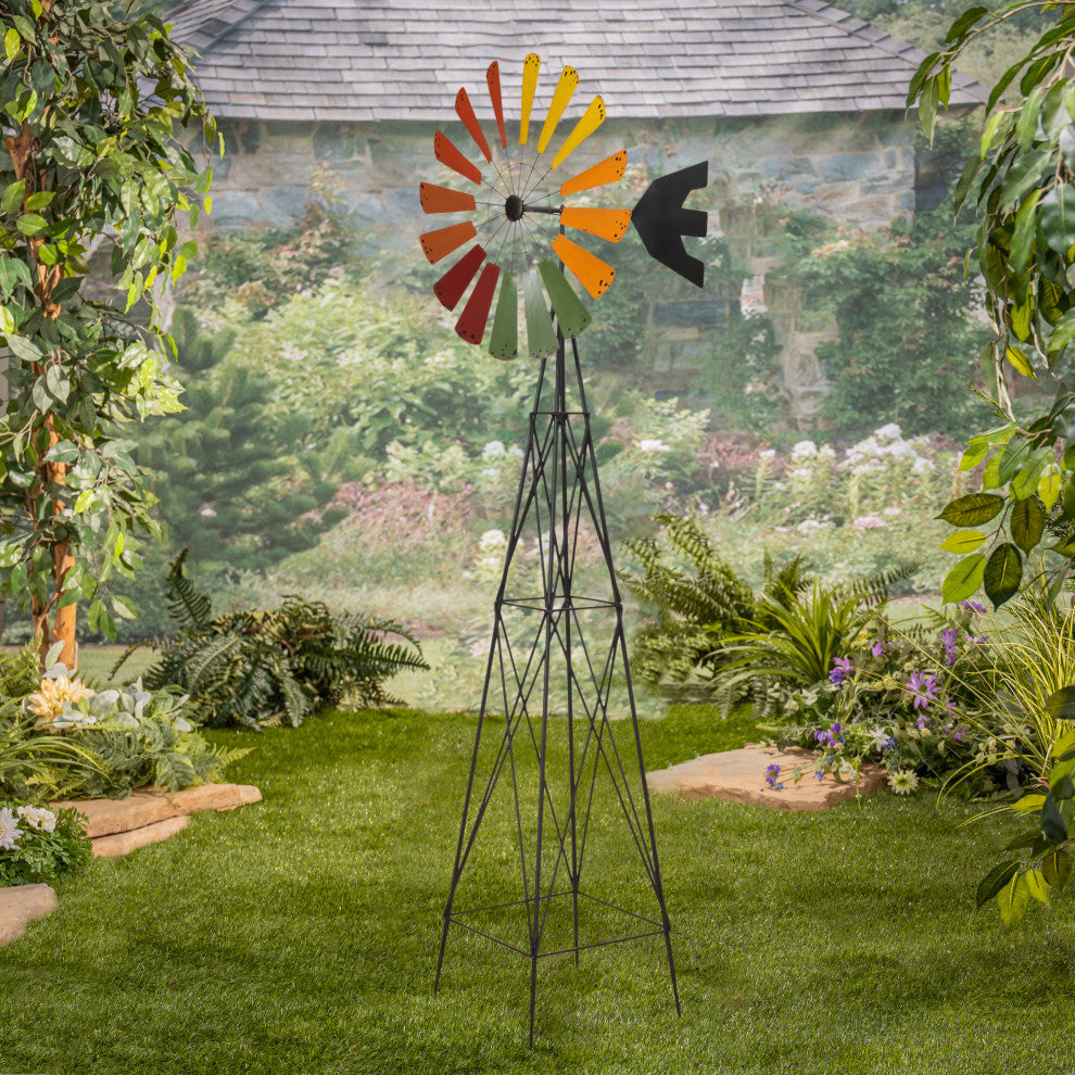 91.73" Metal Garden Windmill