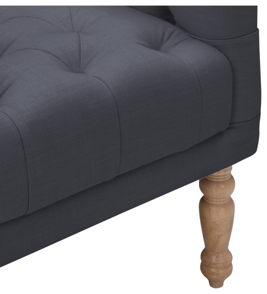 Rustic Manor Aadya Accent Chair Upholstered, Linen, Dark Gray